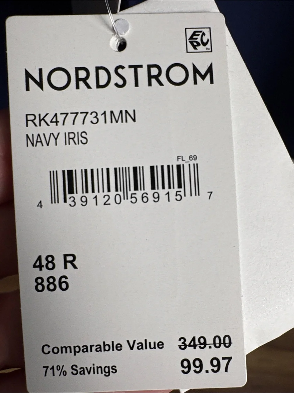 NWT Nordstrom Rack Men's Blue Single-Breasted Blazer